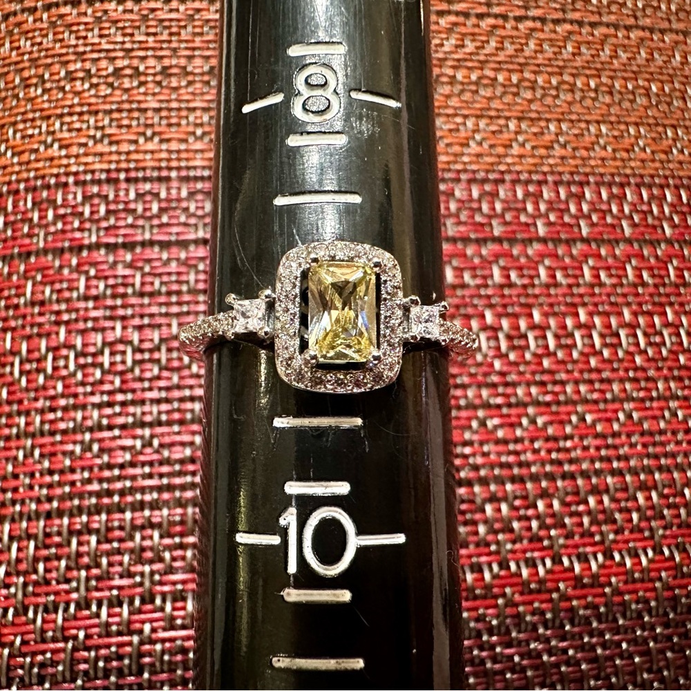 Fragrant Jewels Silver Ring with Citrine Yellow Stone